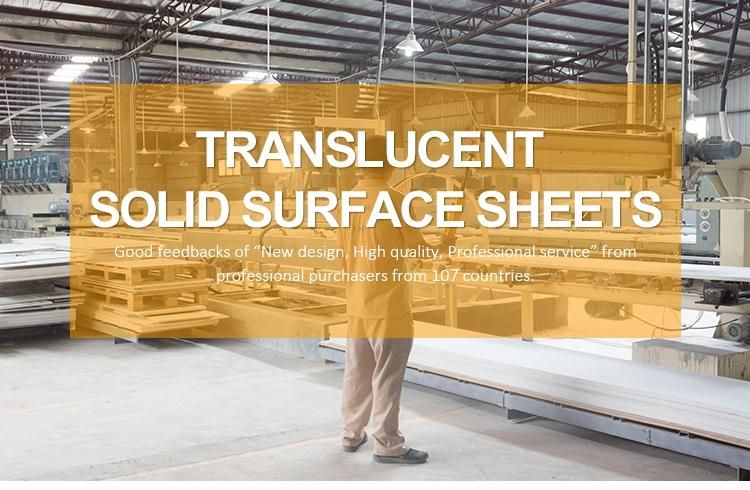 Decoration Acrylic Seamless Joint Translucent Artificial Stone Acrylic Solid Surface Sheet 3.16