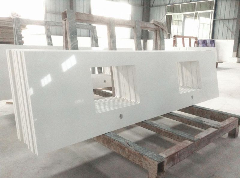 Absolute White Quartz Kitchen Countertops