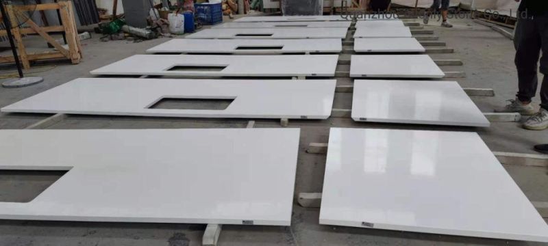 Kitchen Bar Counter Price Engneered Stone Calacatta White Quartz Top