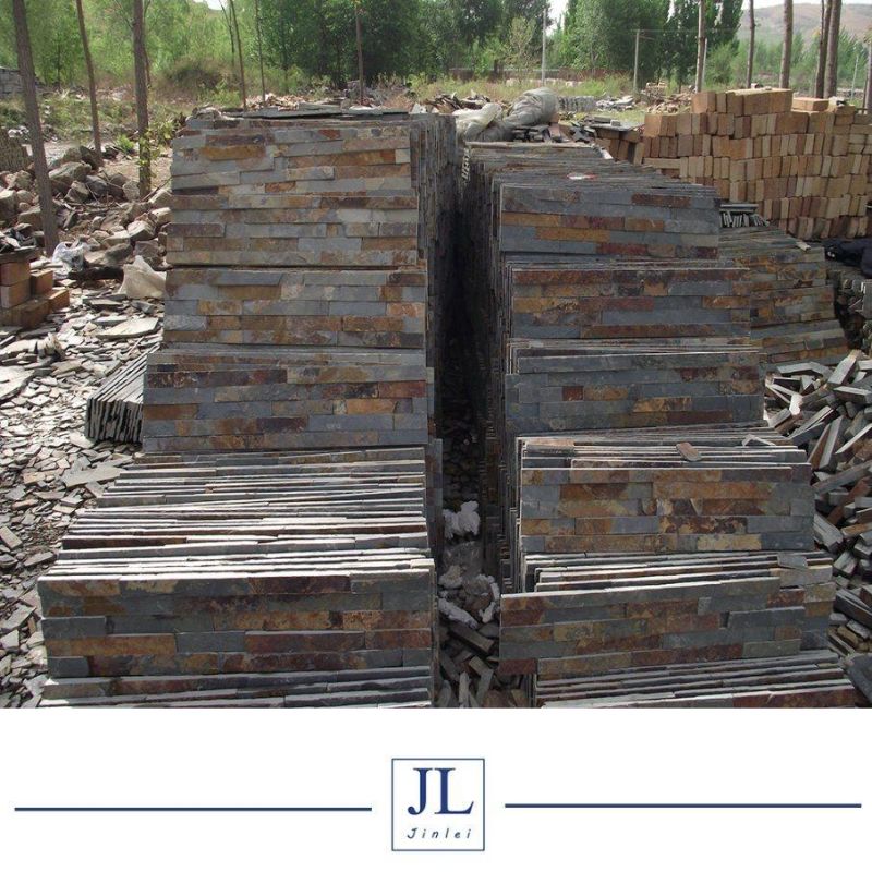 Natural Rusty Slate Veneer Culture Stack Stone Slate for Wall Cladding/out Door Decoration/Flooring