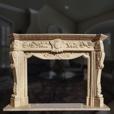 Decoration Hand Carving Any Kind of Marble Stone Fireplace Surround