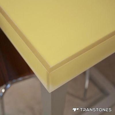 Faint Yellow Translucent Artificial Stone Panel Acrylic Sheet for Table