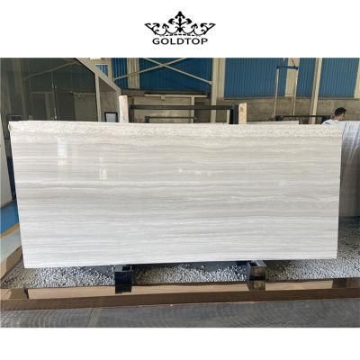 White Wood Marble Big Size Slab Living Room Hotel Interior Decoration Customized Natural Stone Slab