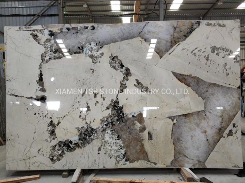 Cocadablu White Quartzite Slabs, Cocada Blue Quartzite Stone Slab