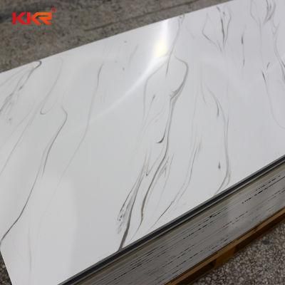 White Marble Pattern Acrylic Resin Veining Solid Surface Slab Sheet Customize Solid Surface
