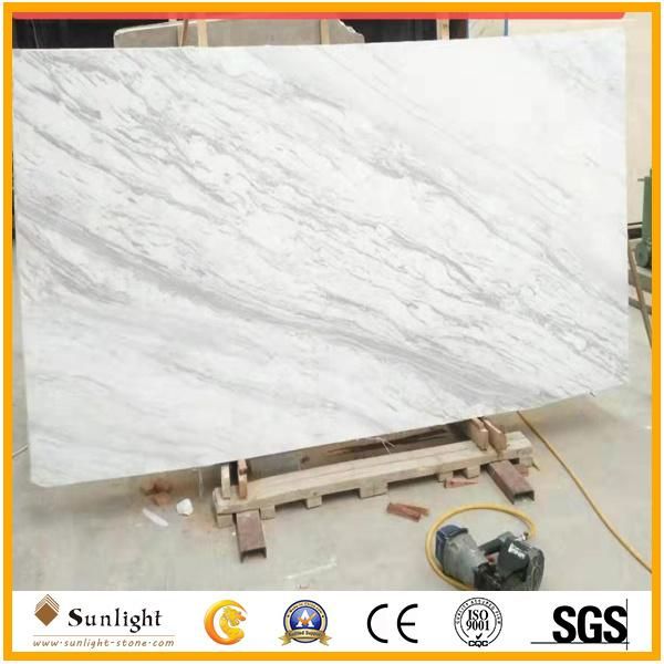 Customize Natural Volakas White Marble Floor Tiles for Kitchen/Bathroom Flooring