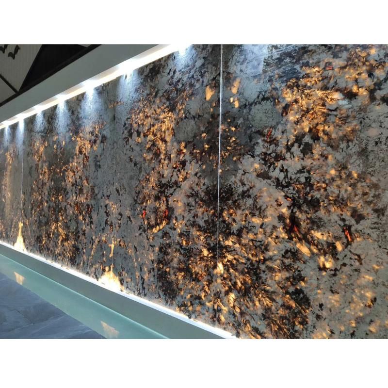 Brazil Black Matrix Granite Leathered Finish Slab