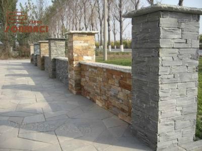 Outdoor Grey Slate Stacked Pillar