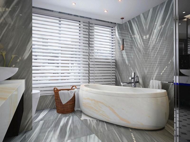 Popular Natural Blue Marble/45 Degree Grey Slab and Tile for Hotel Wall Floor Decorate