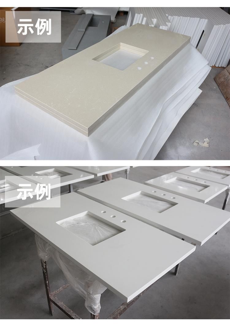 Pure White Quartz Bathroom Vanity Quartz Stone Vanity Top