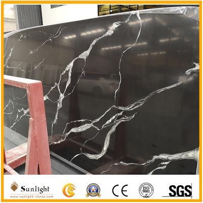 China Wholesale Black Marquina Quartz Stone Kitchentops