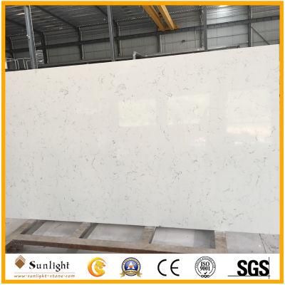Factory Price Wholesale Chinese Engineered Artificial Carrara White Quartz Stone Slabs
