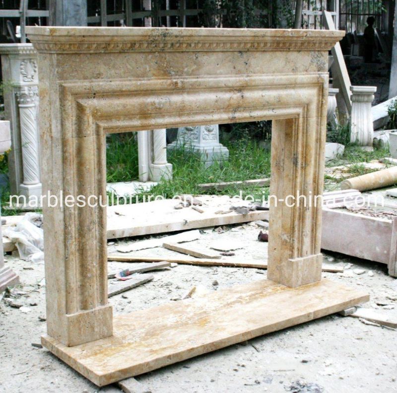Decorative Customized Hand Carving Marble Fireplace (SYMF-064)