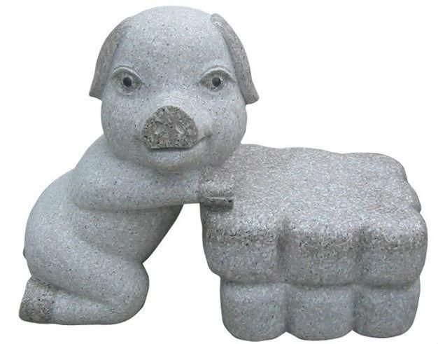 Outdoor Stone Granite Animal Bench for Garden Decoration