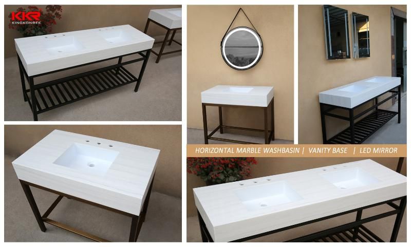 White Colour Solid Surface Resin Stone Bathroom Vanity Top Artificial Stone Vanity Top