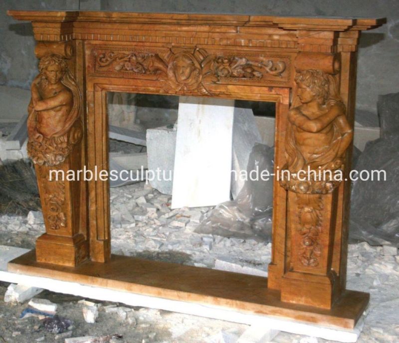 Stone Sculpture Figure Statue Classic Home Decoration Marble Fireplace (SYMF-028)