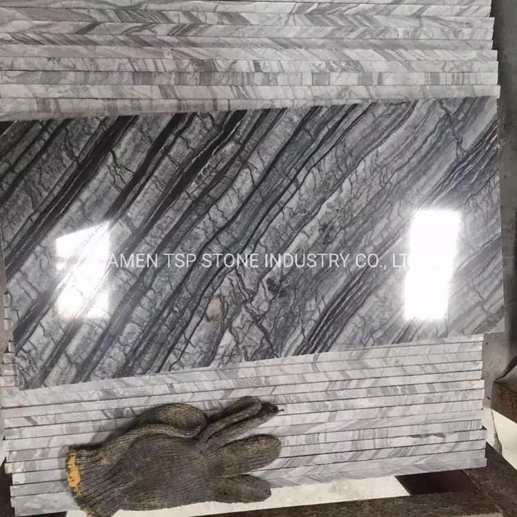 Zebra Black Wooden Vein Marble Tiles for Interior Floor Wall Decoration