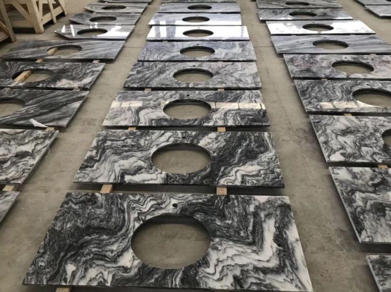 Natural Polished Black/White Marble Vanity Tops for Bathroom/Kitchen Project Wholesale