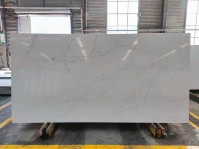 White Calacatta Quartz Stone Slab Used for Countertops