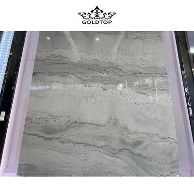 Luxury Natural Stone Polished Indoor Decoration Brazil Calacatta White Slab Marble for Tiles Countertop