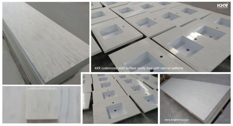 Customize Europe Style Bathroom Sink Solid Surface Counter Top for Hotel