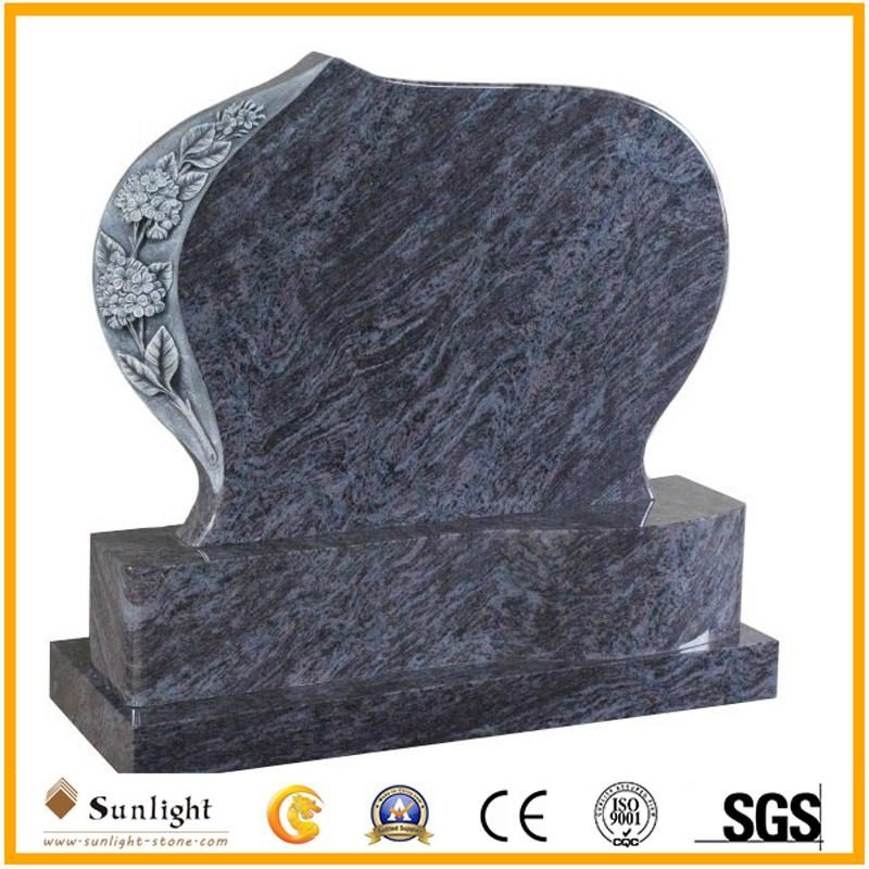 Modern Design India Bahama/Orion/Vizag Blue Granite Engraving Tombstone