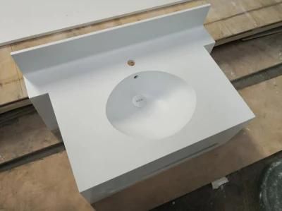 Prefab Artificial Stone Solid Surface Vanity Top Sanitaryware for Bathroom 0801