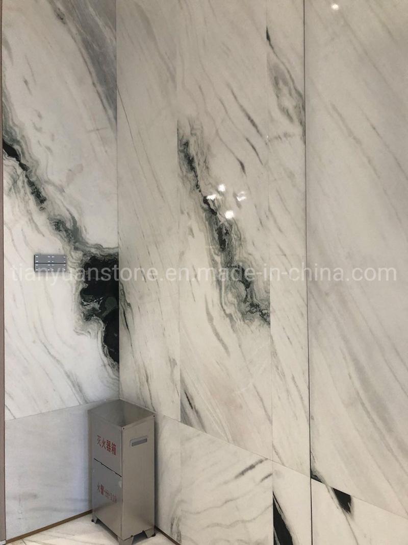 Black and White Polished Natural Panda Marble for Interior Wall Cladding and Flooring