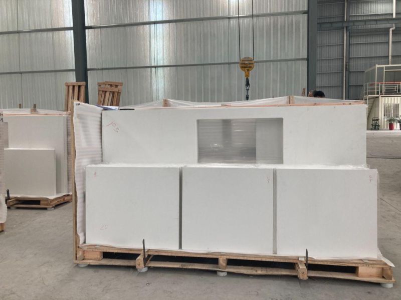 Fine Grain White Quartz Bathroom Vanity Top with Single Sink