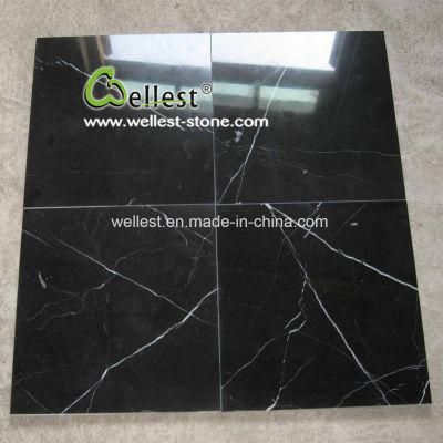 Nero Marquina Polished Black with White Veins Marble Tile