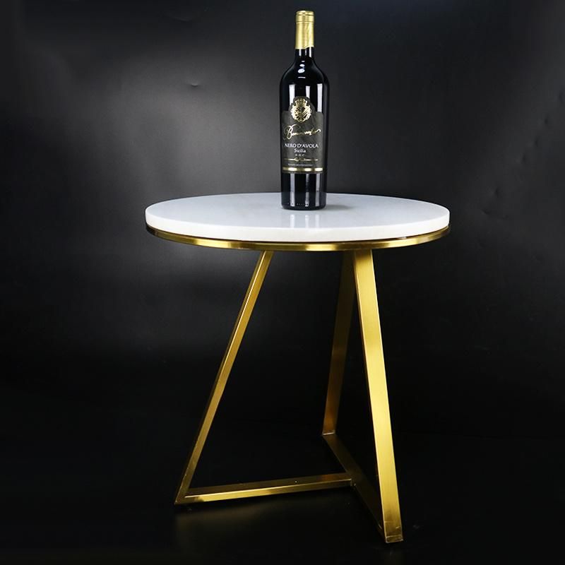 High Quality Luxury Modern Stainless Steel Living Room Furniture Marble Stone Countertop Marble Table Dining Table Coffee Table