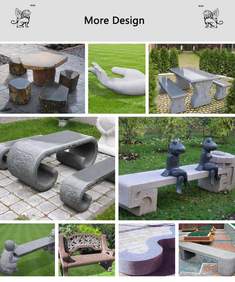 New Design Modern Hand Carved Flowers Outdoor Park White Marble Bench for Garden