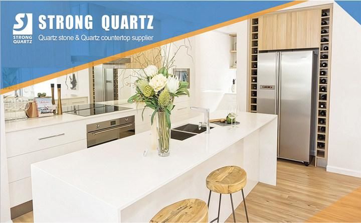 Artificial Marble Look Engineered White Quartz Stone Benchtop for Sale
