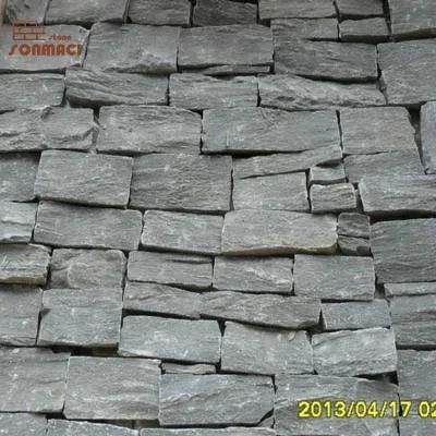 China Natural Black Slate Masonry Loose Stone