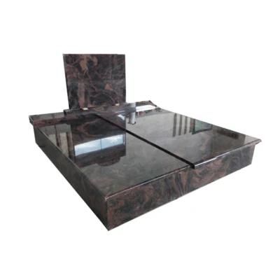 Indian Aurora Red Granite Hungarian Double Monument with Headstone