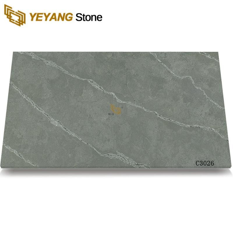 Artificial Stone White/Black/Brown/Grey Quartz Slab Calcutta/Calacatta Quartz Tile Kitchen Countertop/Top/Worktop