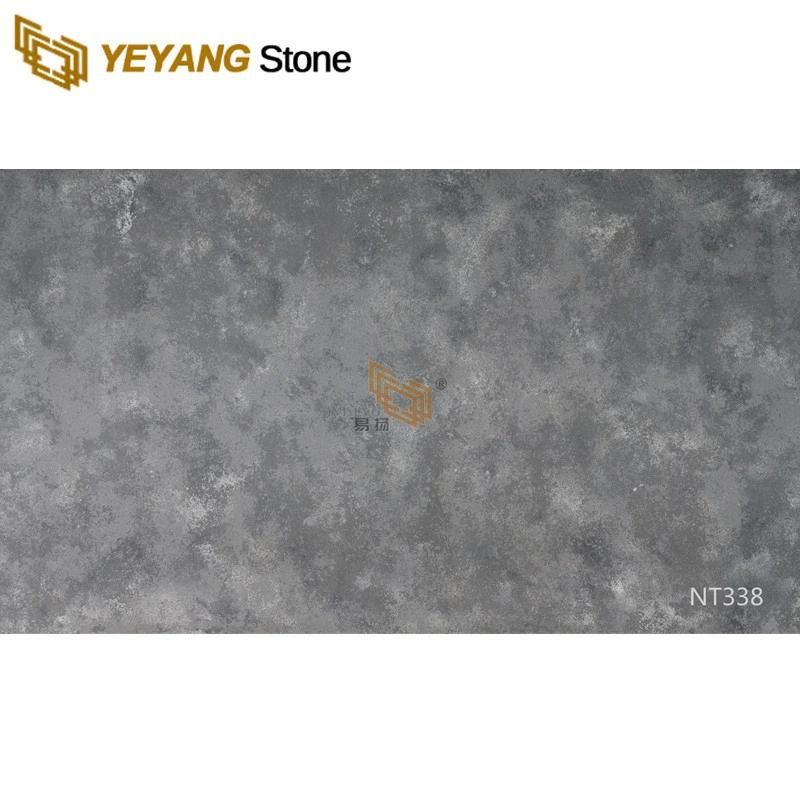 Building Material Grey Quartz Countertop Slab for Kitchen/Bathroom/Bar/Hotel/Hospital
