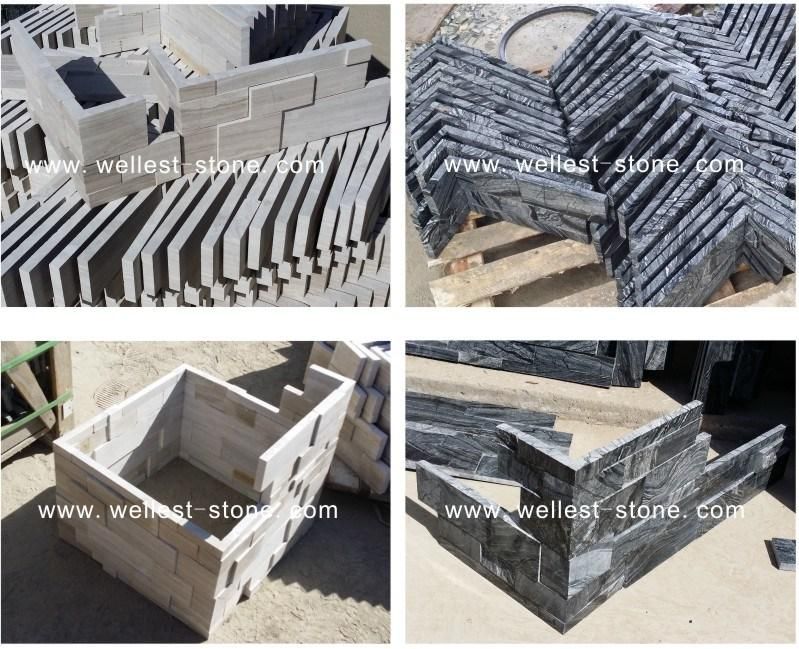High End Black Marble Culture Stone Ledge Stone for Feature Walls