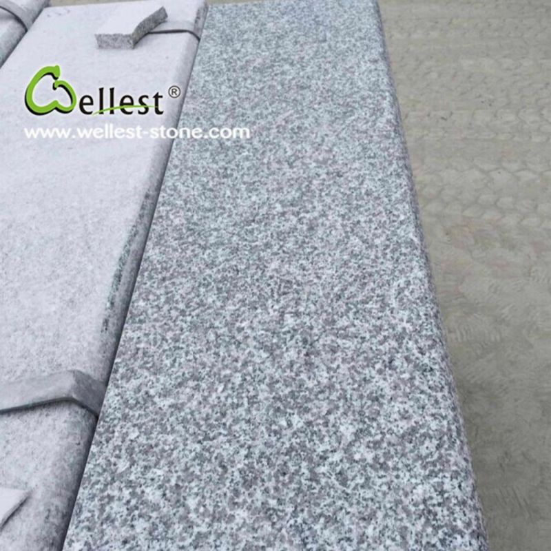 Grey Granite Honed Finish Steps, Tread and Riser for Walkway
