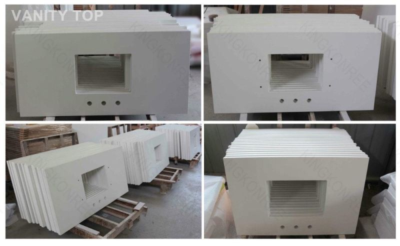 Custom Solid Surface Countertop Bathroom Vanity Top for Hotels (KKR-200201-5)