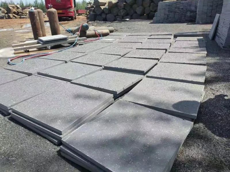 Menggu Black Basalt Tiles for Outdoor Project