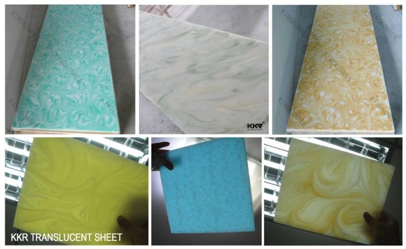 Translucent Resin Stone Shower Wall Panel Acrylic Solid Surface