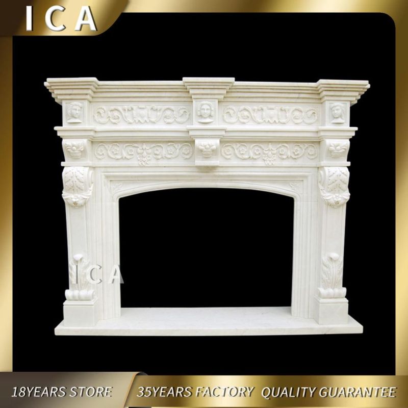 Factory Direct White Marble Electric Fireplace