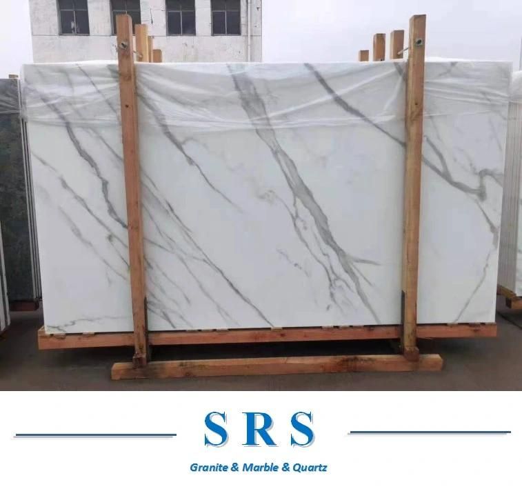 Artificiall Stone Calacatta Marble Nano Crystallized Glass for Slab/Countertop/Vanity Tops/Floors