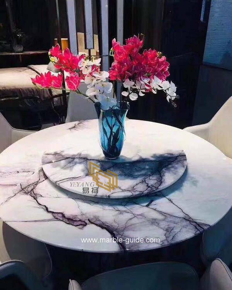 Natural Polished Milas Lilac White Turkish Marble with Veins for Bathroom/Vanity Top/Floor