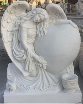 Angel Shape White Marble Monument Tombstone Sculptures