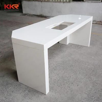 Modern Design Pure White Acrylic Solid Surface Marble Kitchen Bar Top