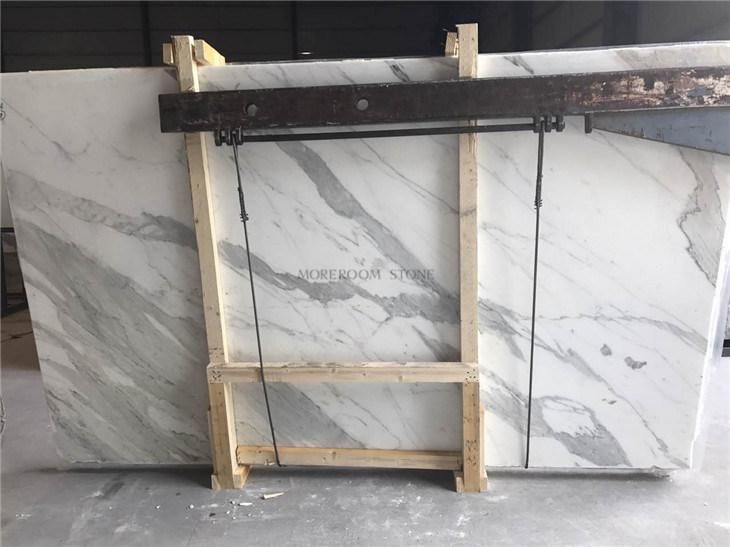 Italy Natural Stone Calacatta White Marble Tile Floor 600X600 Paving Service