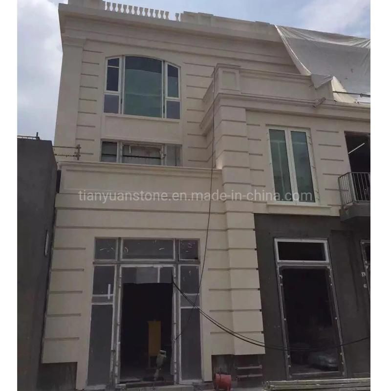 Elegant White Limestone Wall Cladding Tiles for Villa Outdoor Facade Decoration