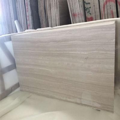 Popular Natural White Wood Marble Slab and Tile for Hotel Wall Floor Decorate